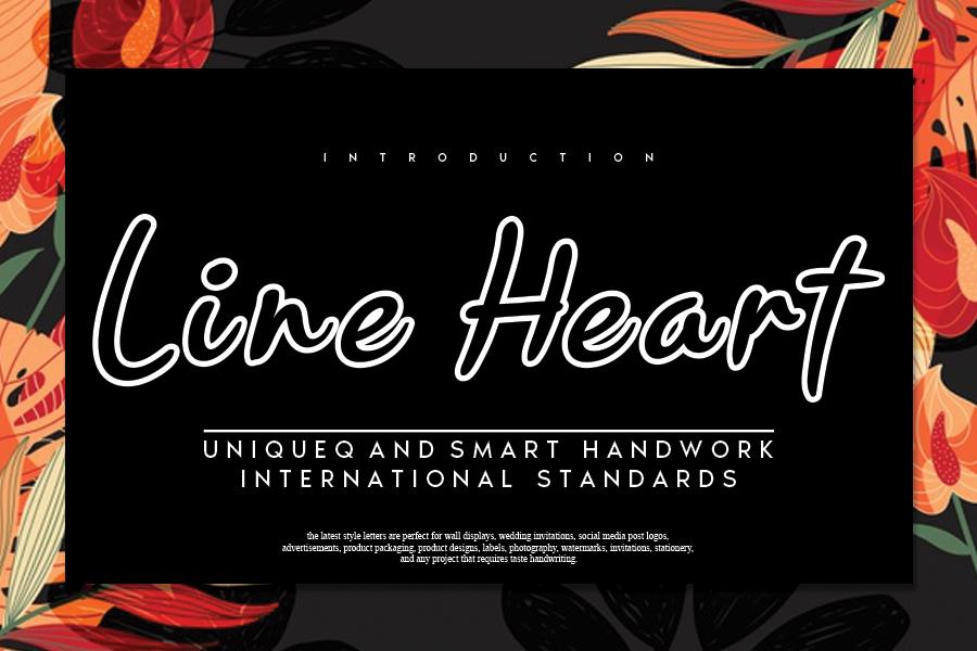 Line Heart Font