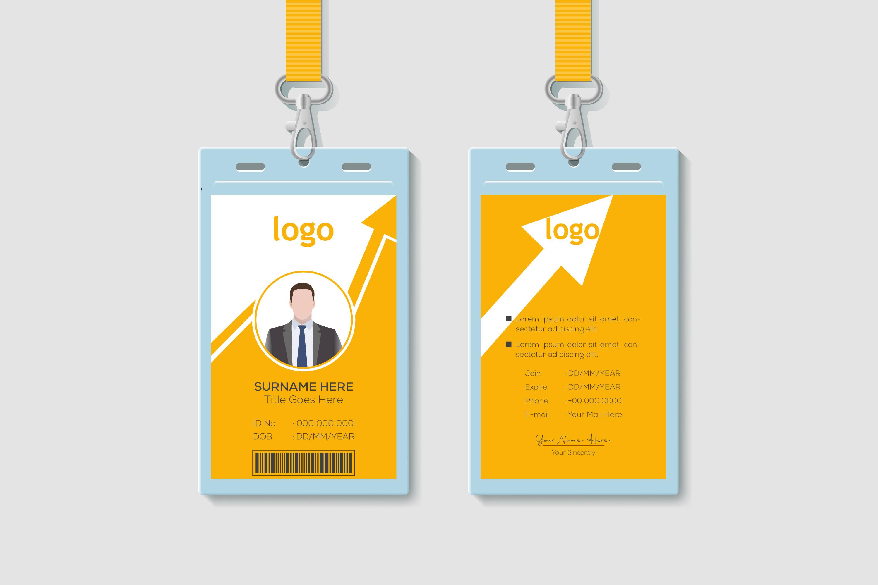 Id Card with Marketing Arrow Shape