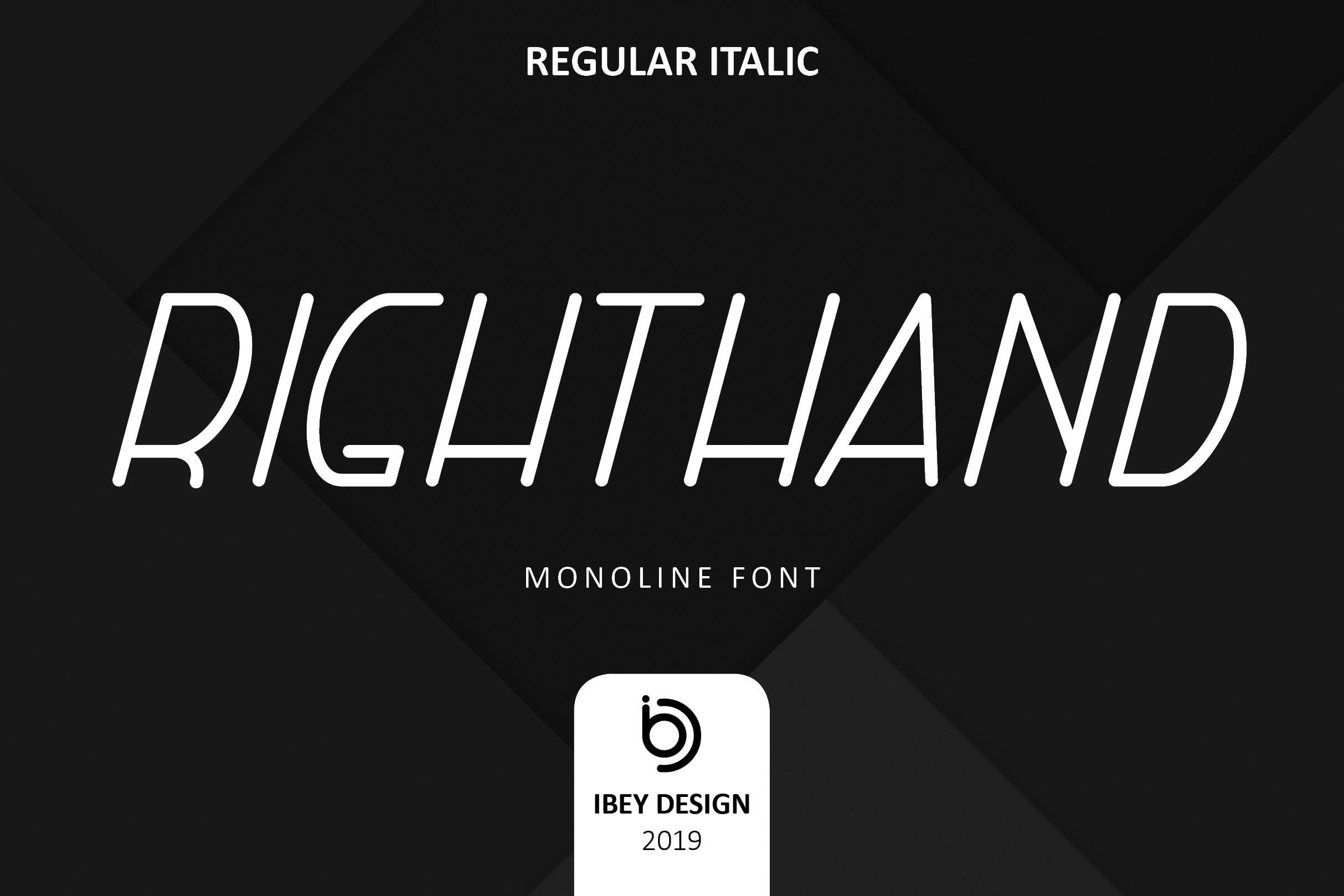 Right Hand Italic Font