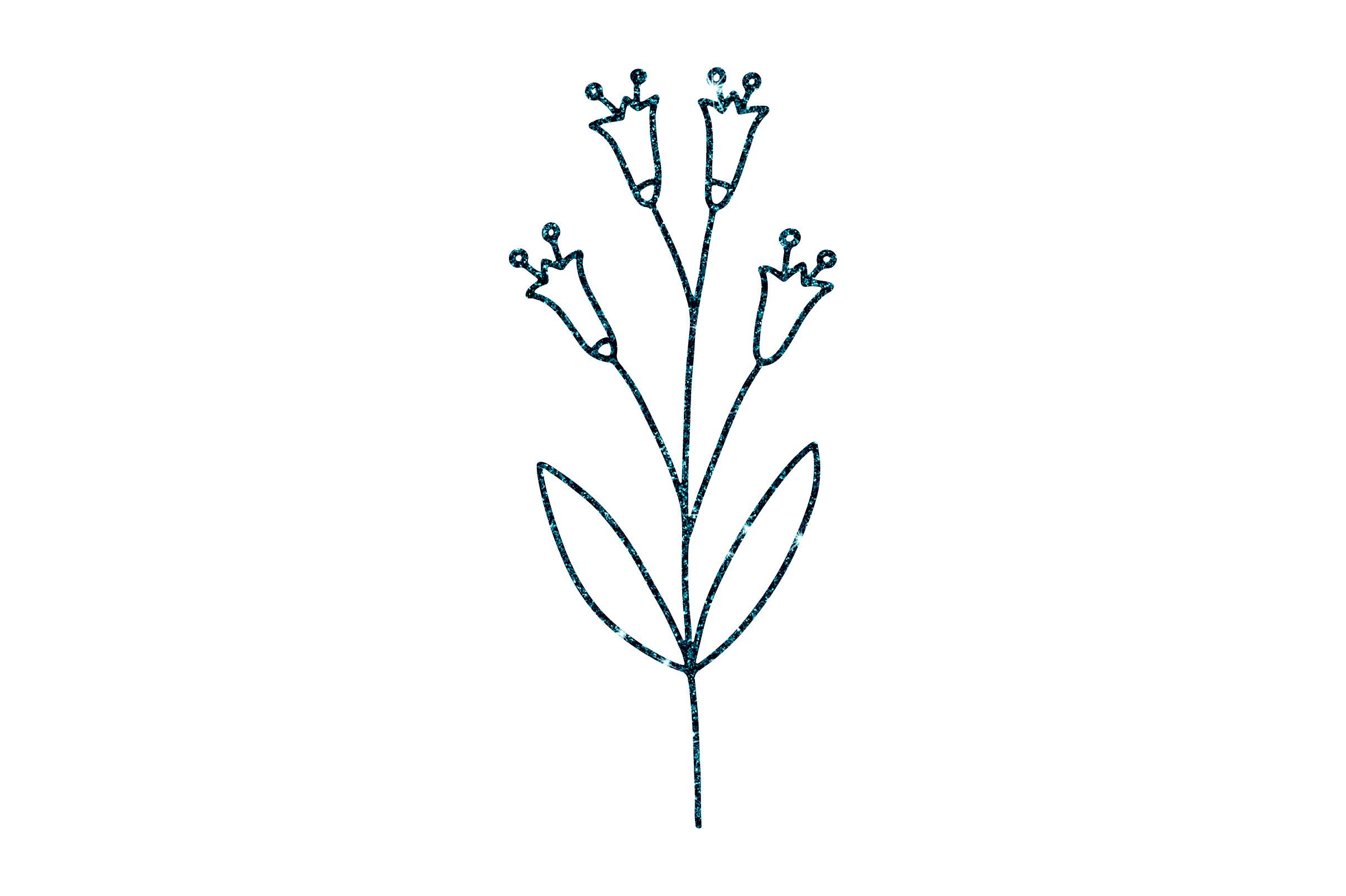 Flower Glitter Sticker Png