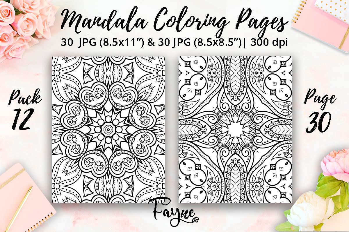 Mandala Adult Coloring Pages Pack 12