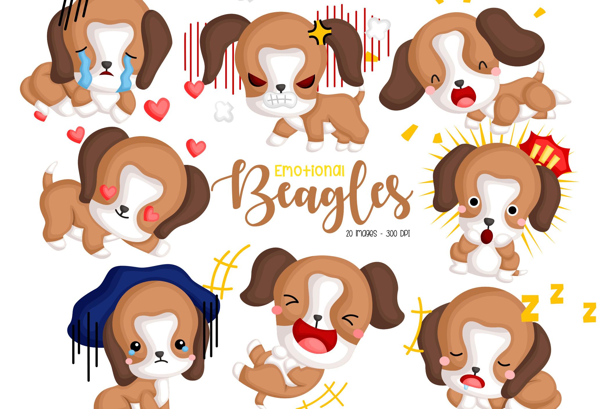 Cute Beagle Clipart - Dog Breed Clip Art