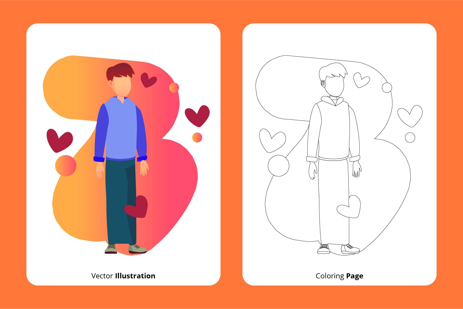 Valentine Boy Pose Gradient Background