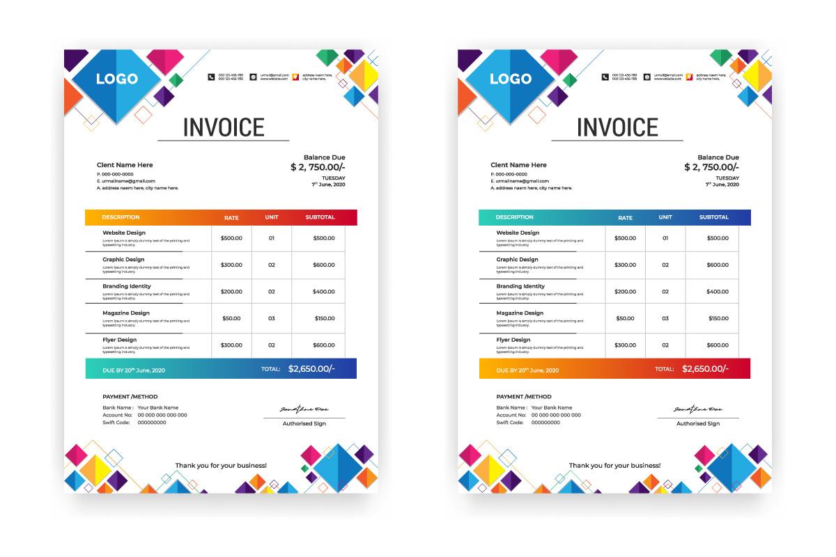 Abstract Geometric Business Invoice
