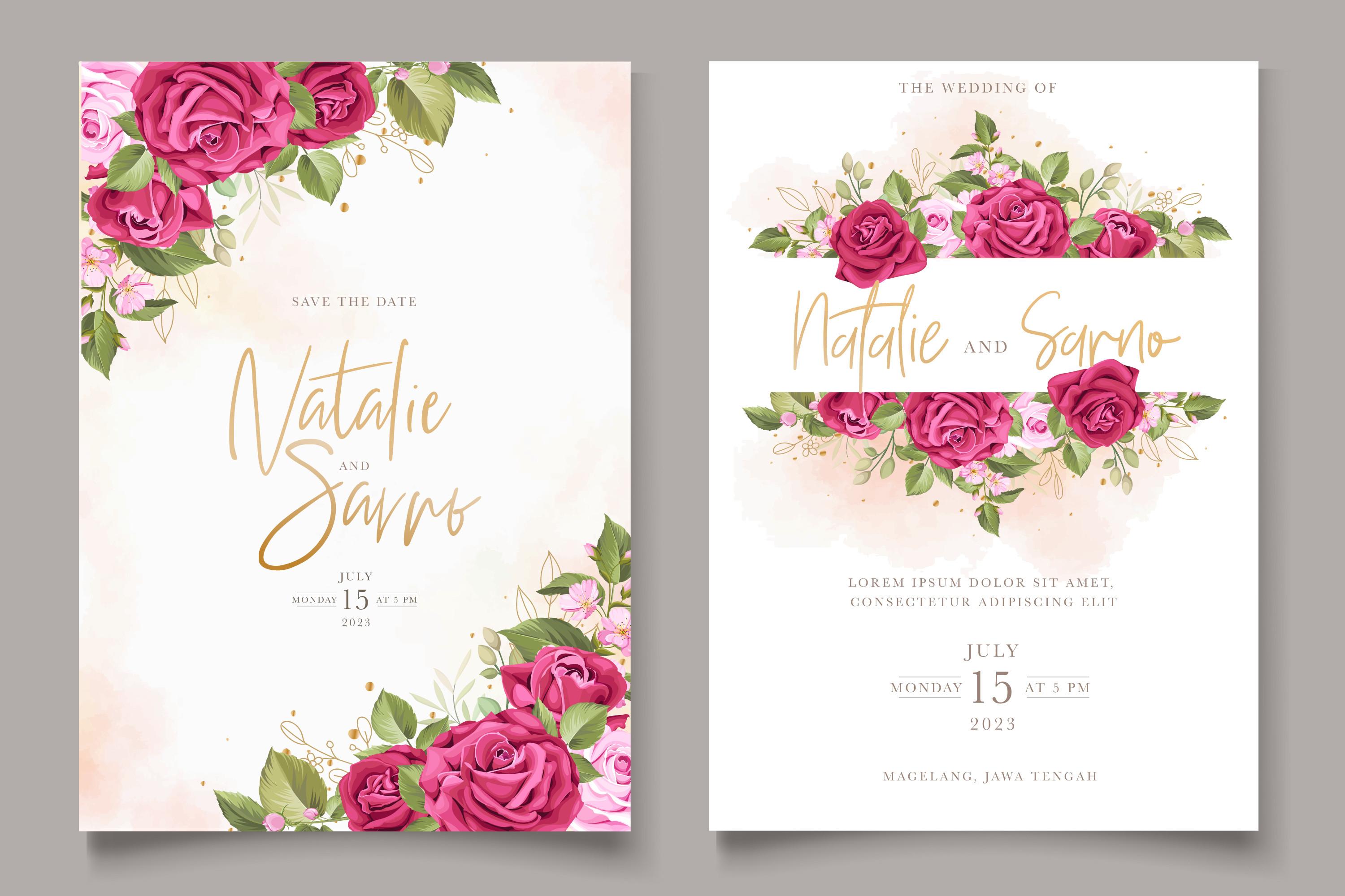 ELEGANT Roses Wedding Card Set