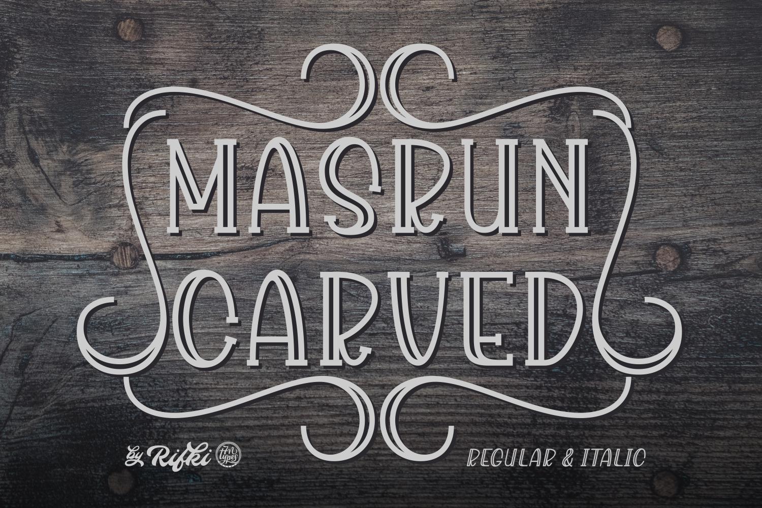 Masrun Carved Font