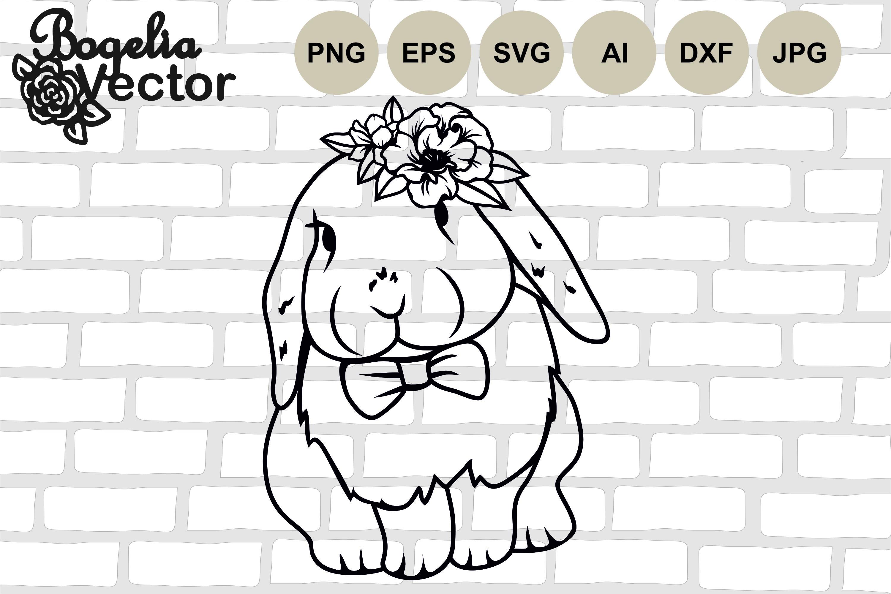 Cute Bunny with Flowers