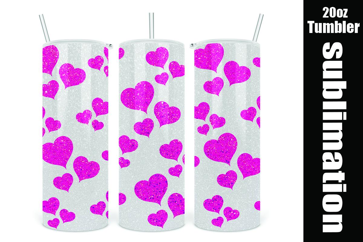 Valentine White Pink Heart Tumbler
