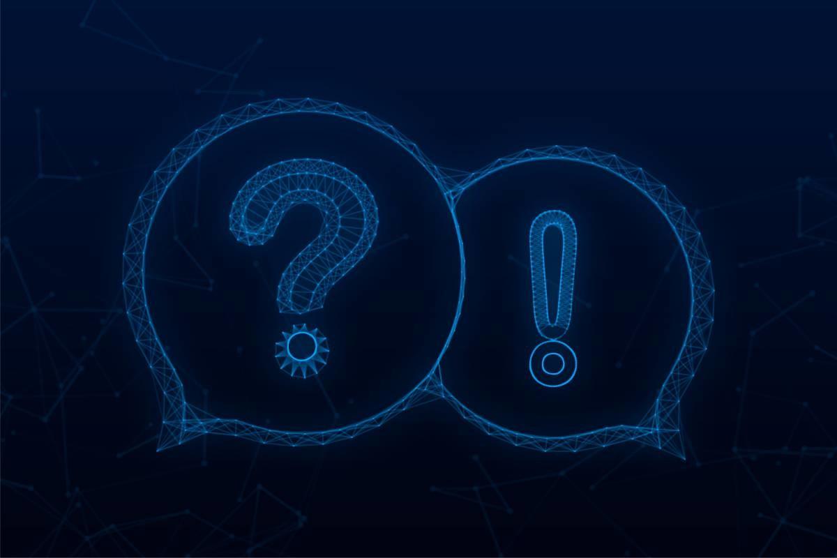Question and Answer Banner. Megaphone