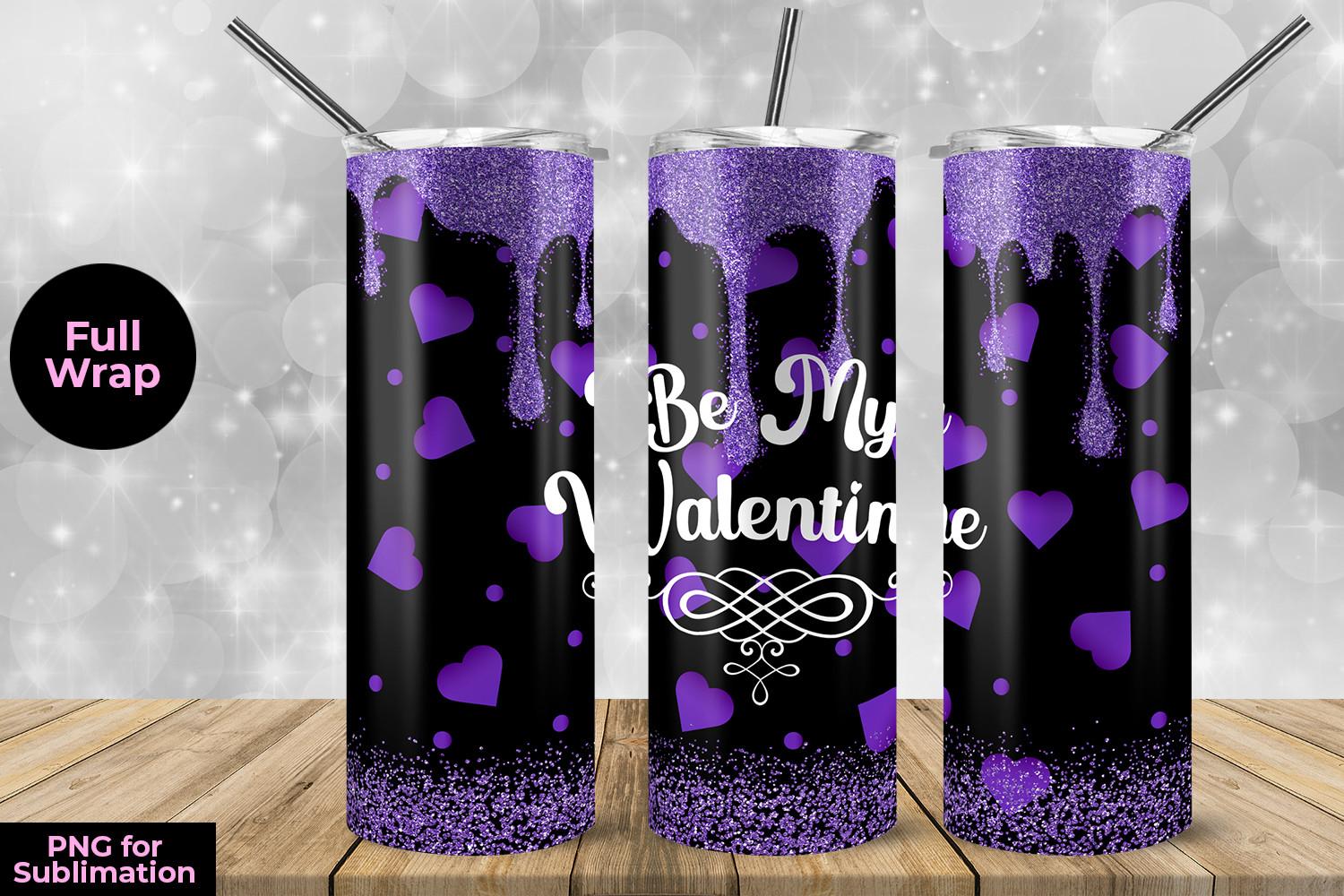 Glitter Purple Hearts Be My Valentine 20