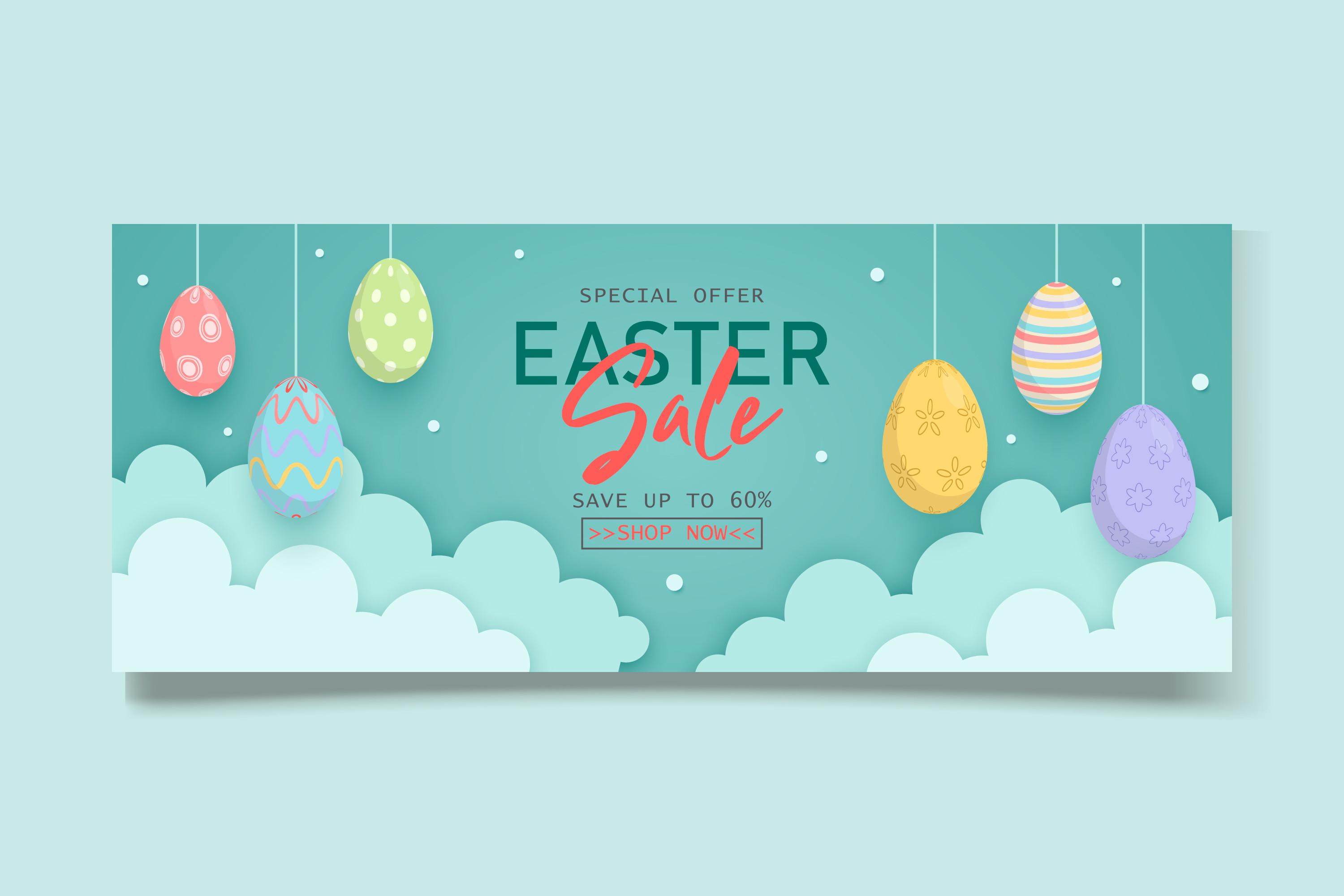 Easter Sale Horizontal Banner Template