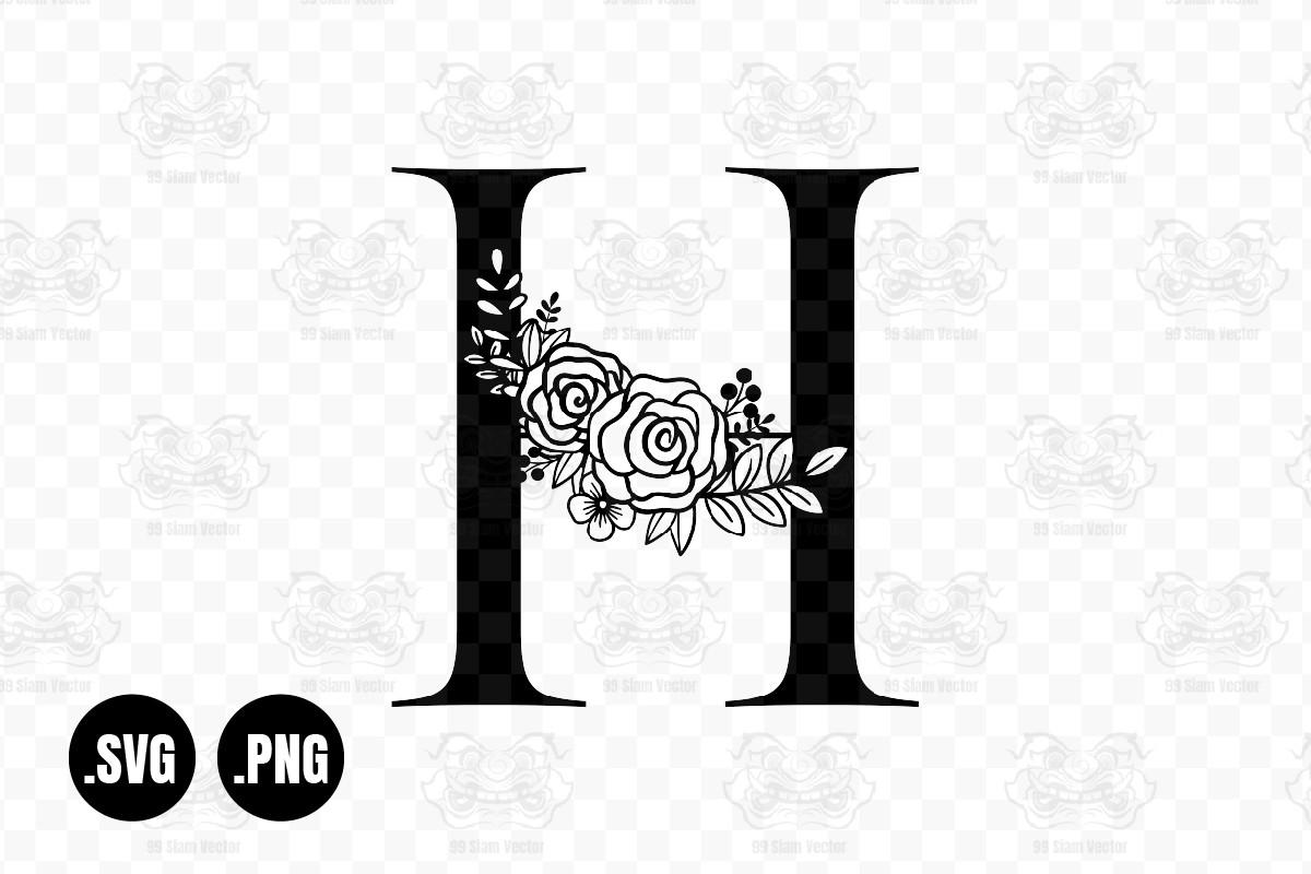 Capital Letter H Alphabet Monogram