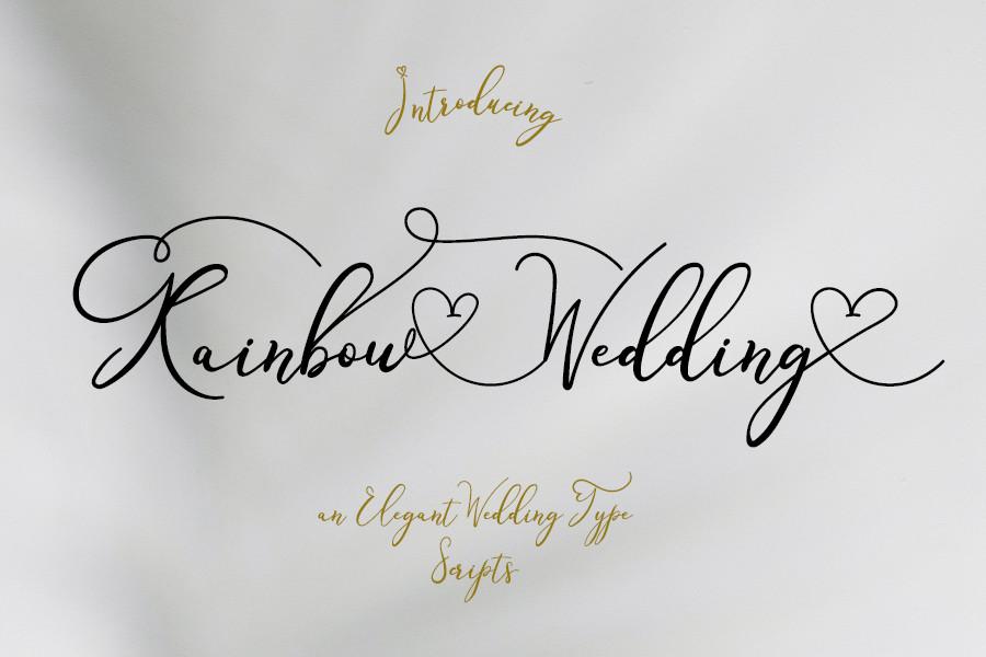 Rainbow Wedding Font