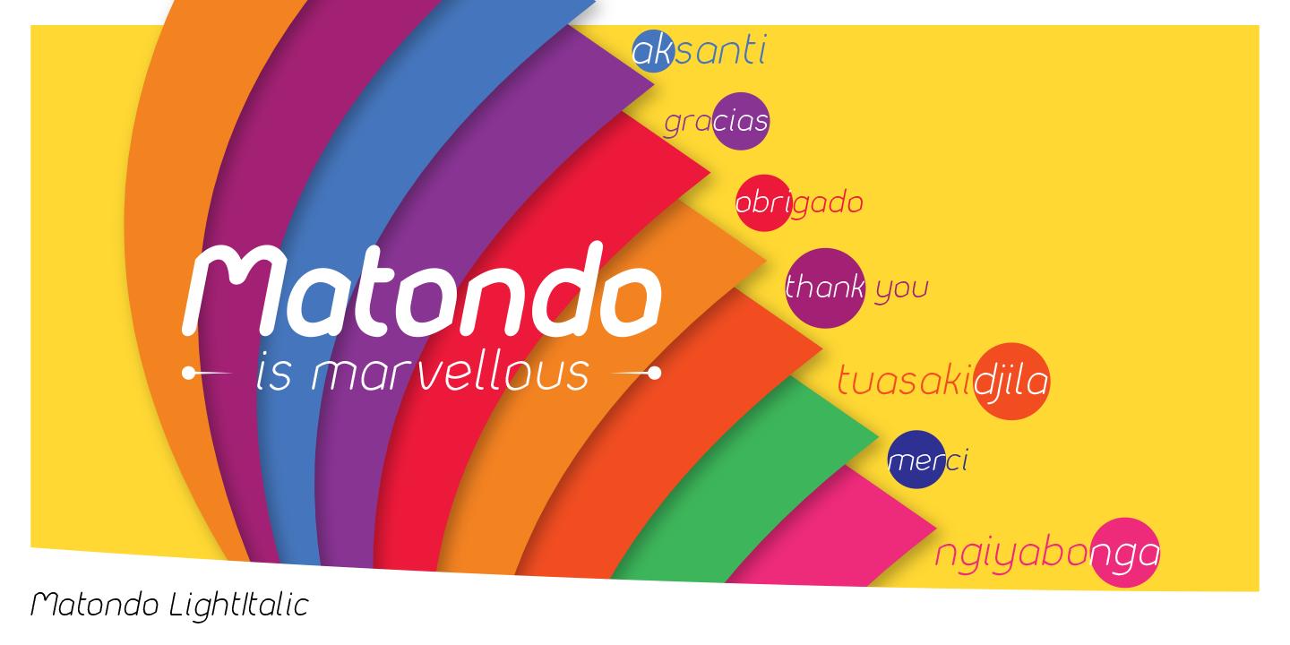 Matondo Light Italic Font