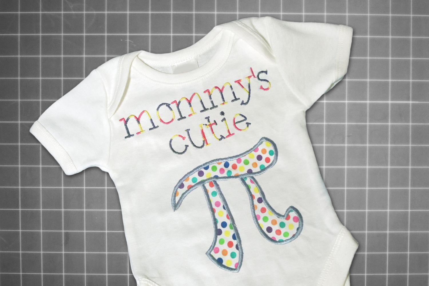 Mommy's Cutie Pi Symbol Applique