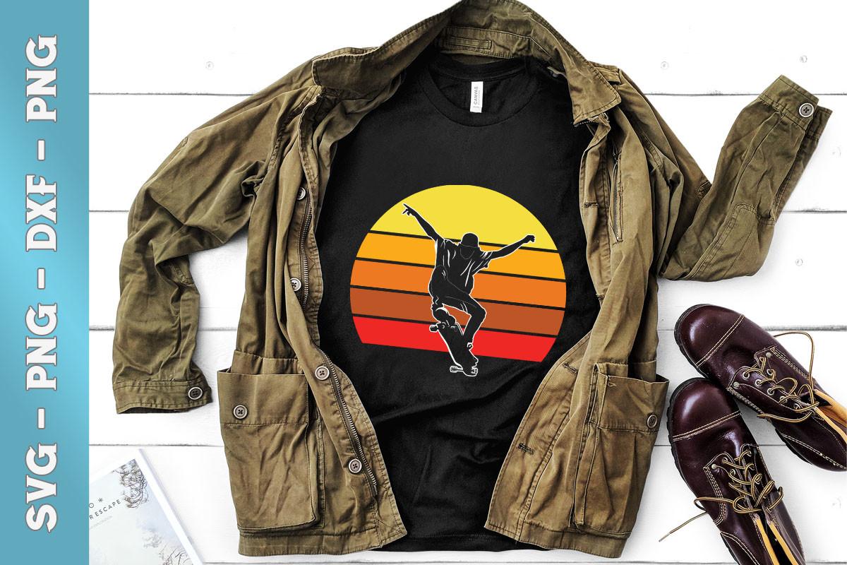 Sunset Retro Skateboarder Skateboarding