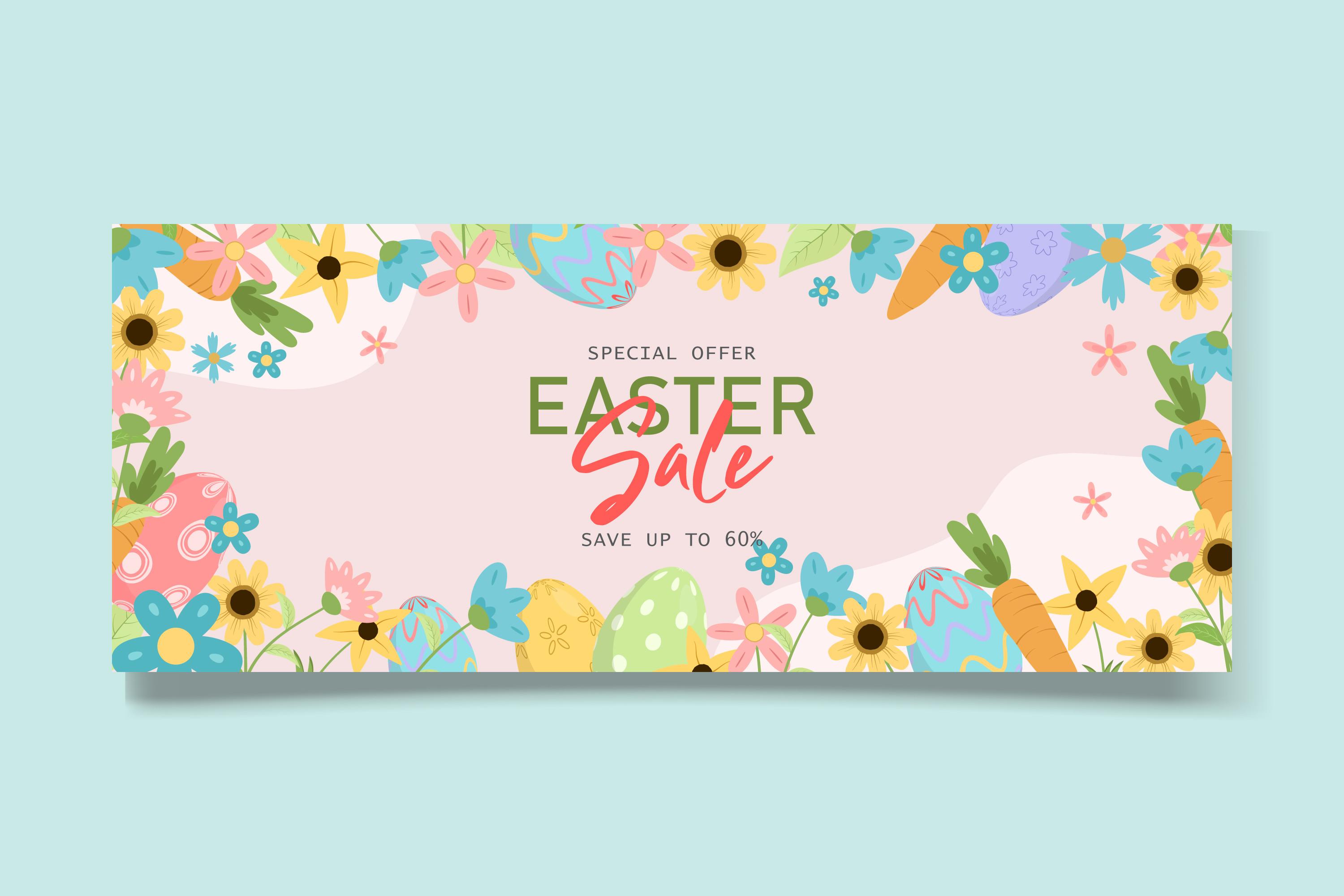 Easter Sale Horizontal Banner Template