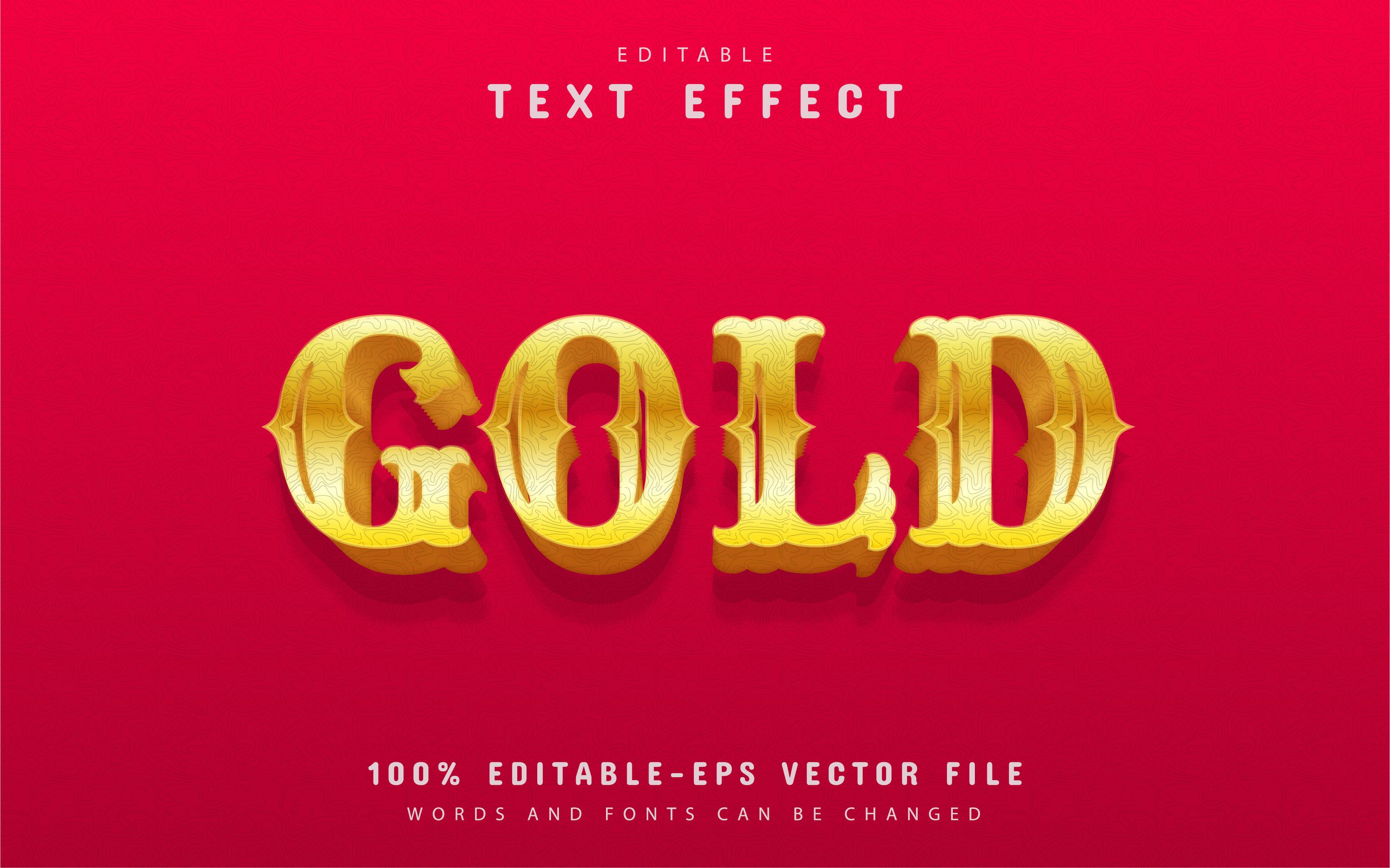 Gold Text Effect Editable