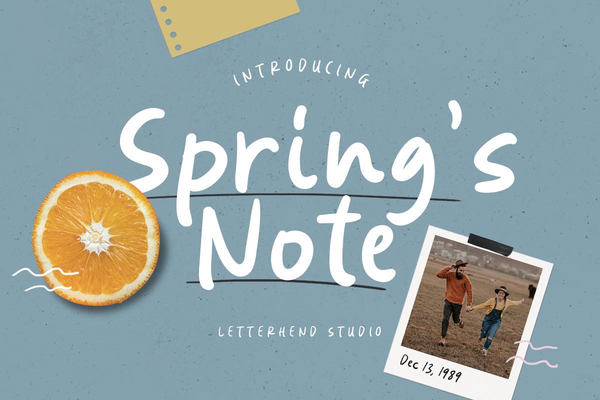 Spring’s Note Font