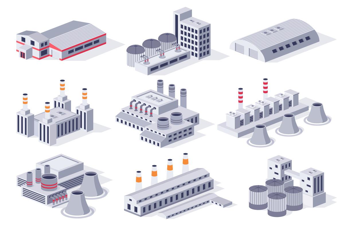 Isometric Factory Buildings