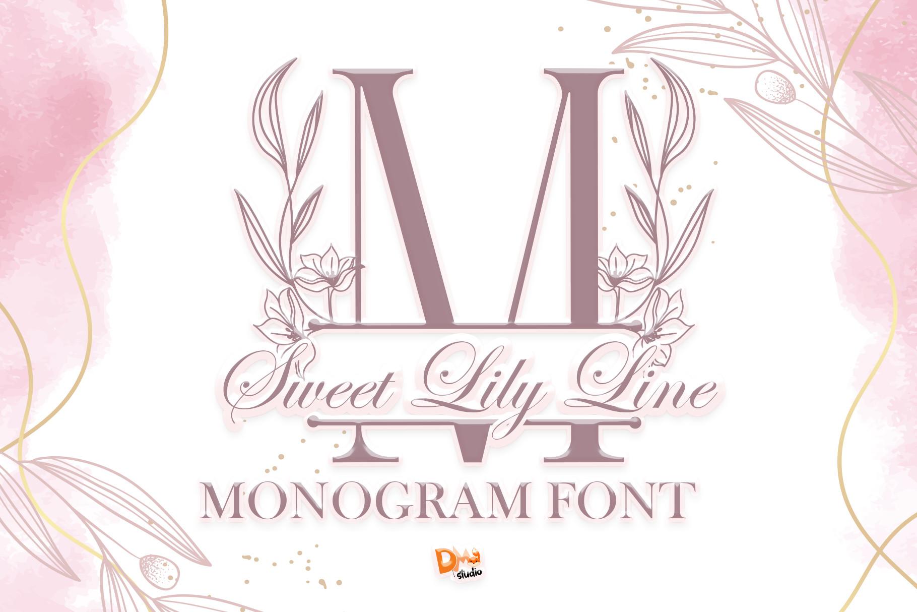 Sweet Lily Line Monogram Font