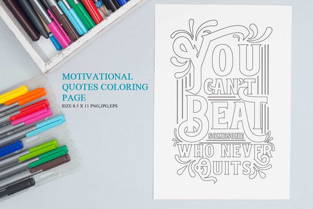 Motivational Quotes Coloring Page
