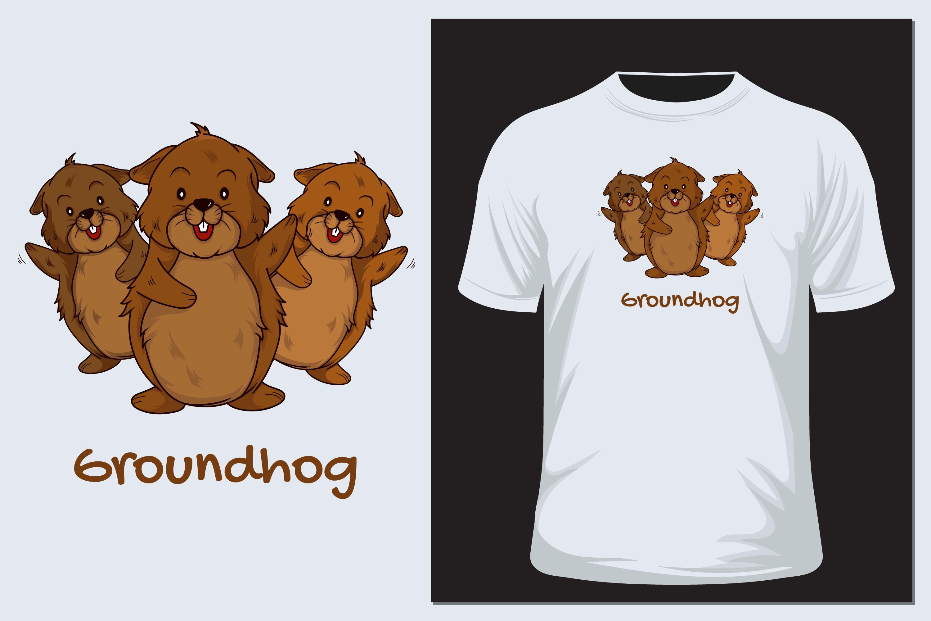 Groundhog Day. Vector Illustrations