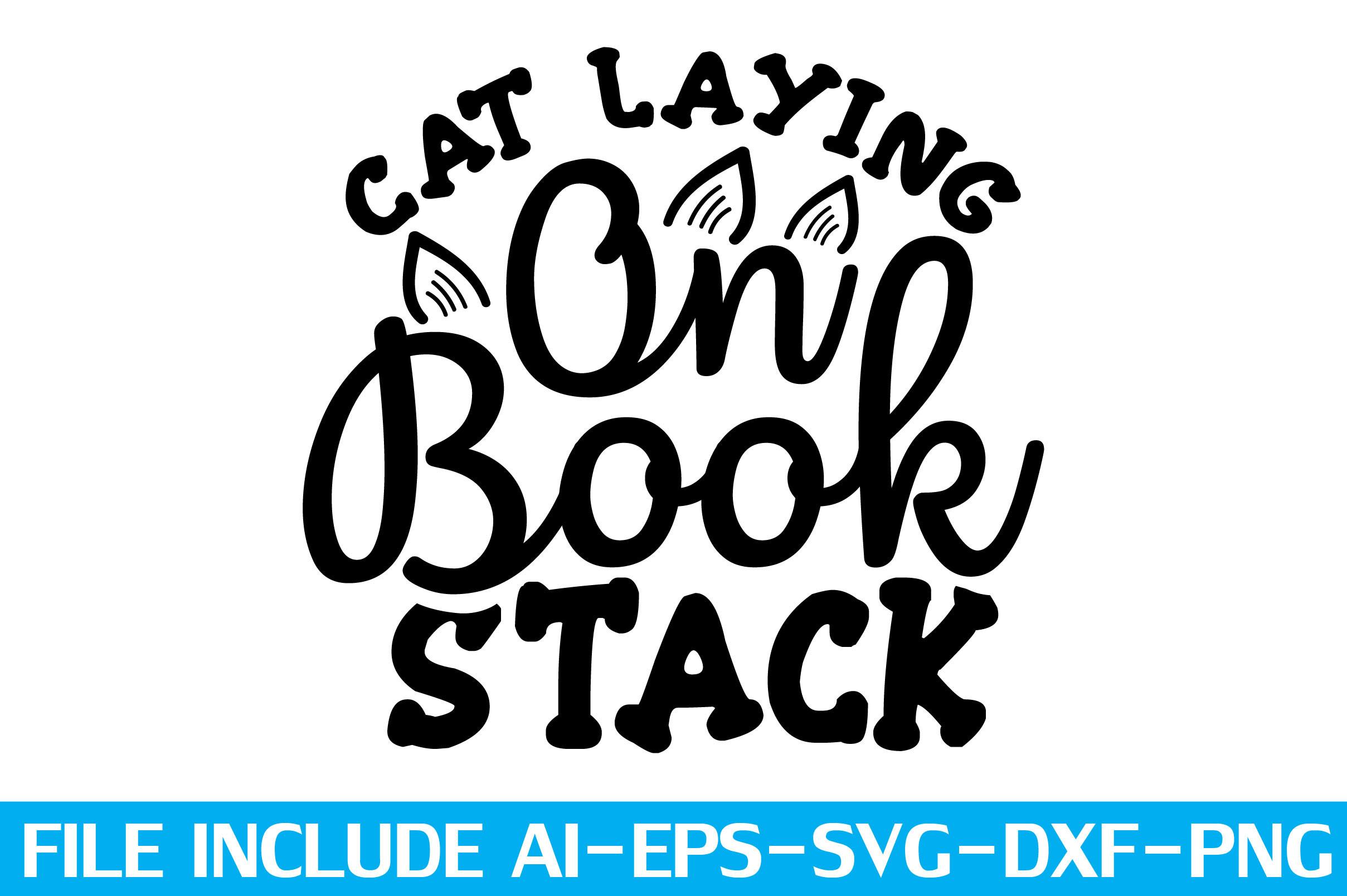 Cat Laying on Book Stack