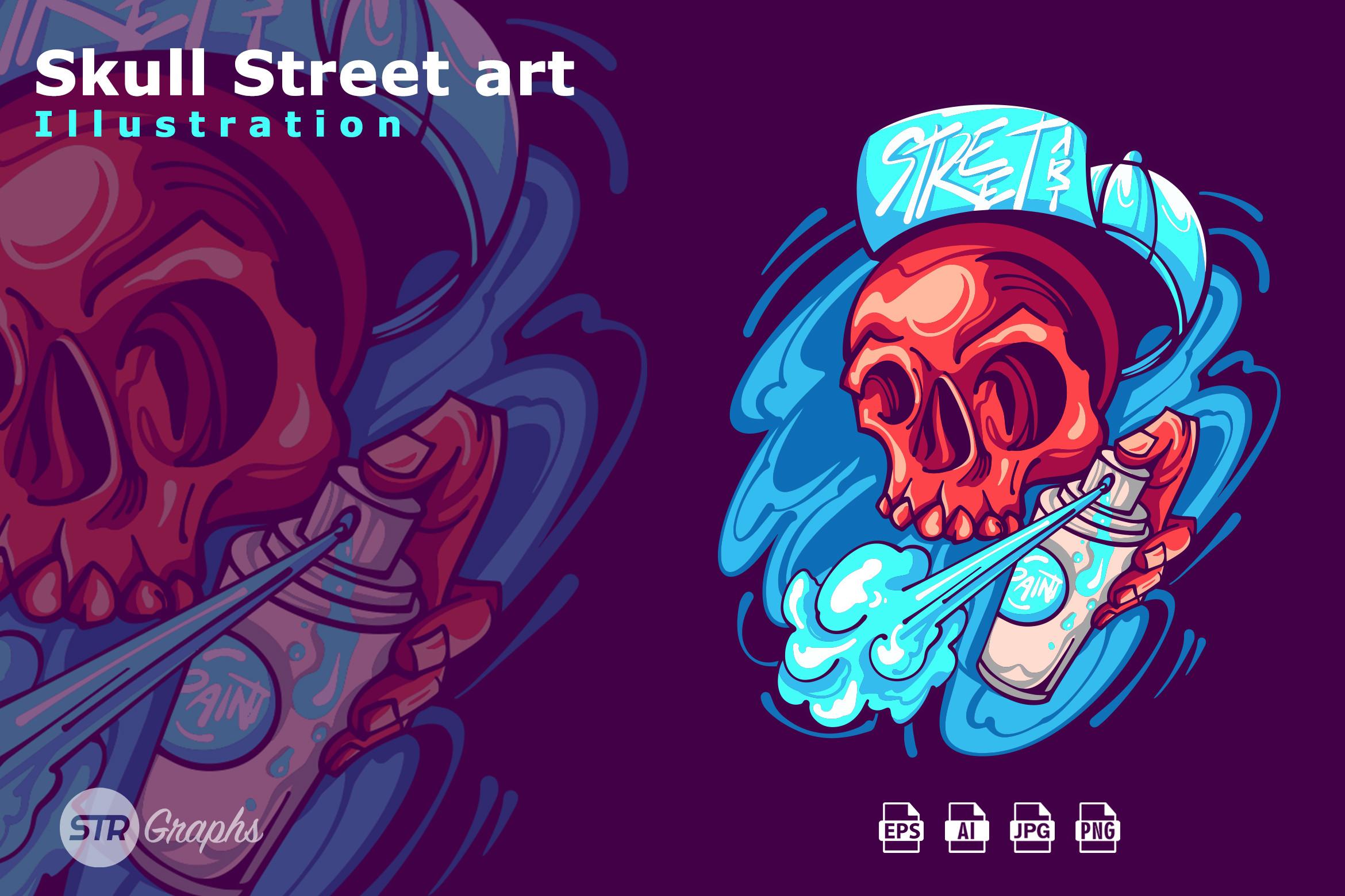 Skull Street Art Illustration