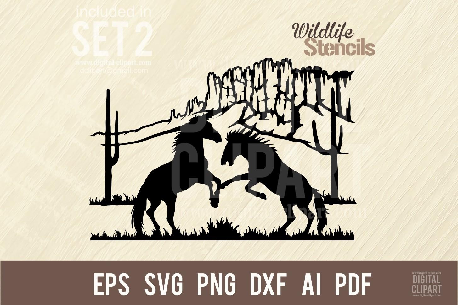 Horse - Wildlife Stencil - Cut SVG