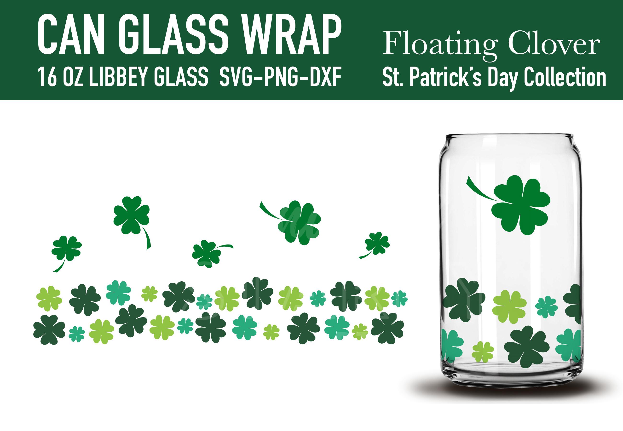 Floating Clover Can Glass Wrap