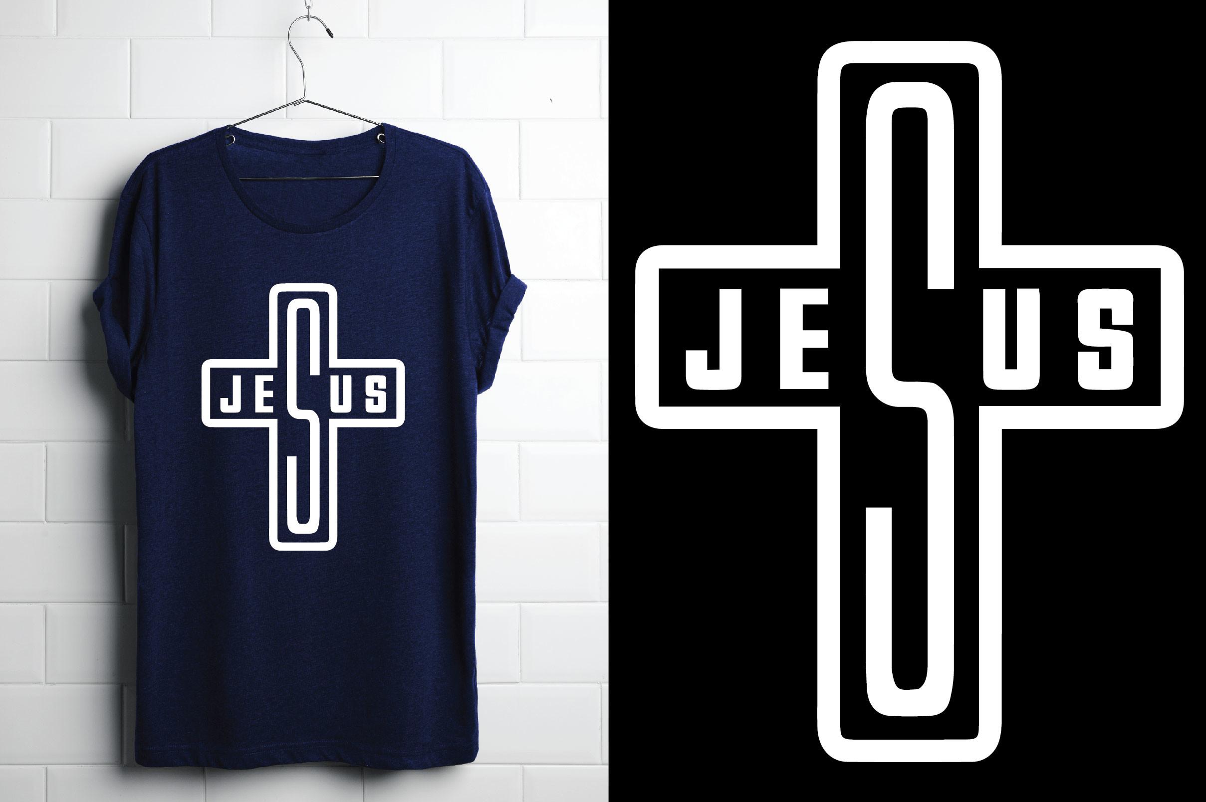 Jesus Typograph Christian T Shirt Design