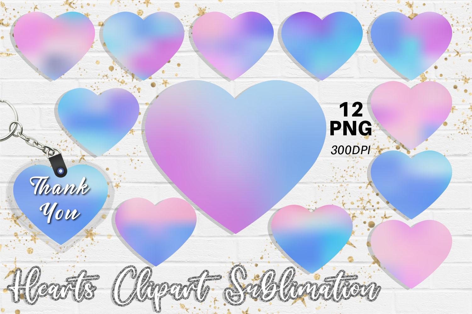 Hearts Sublimation Design Happy Color
