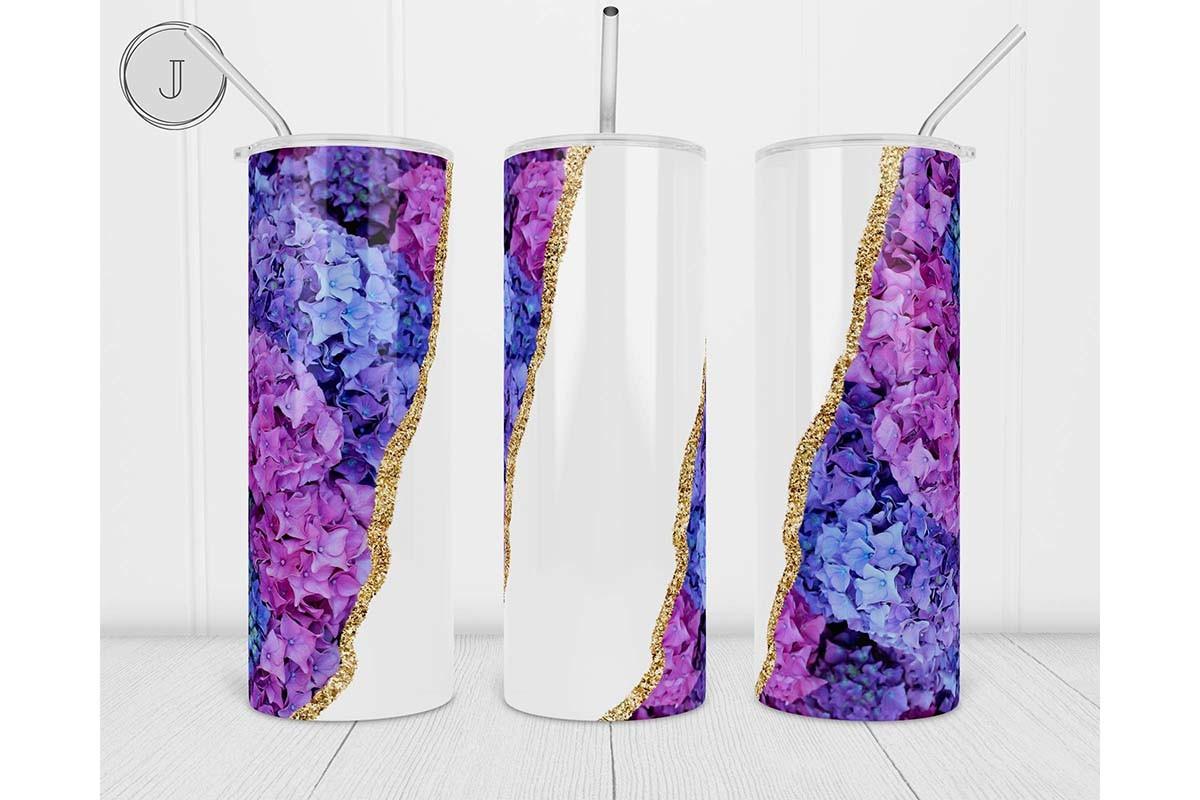 20oz Hydrangea Tumbler Add Your Text