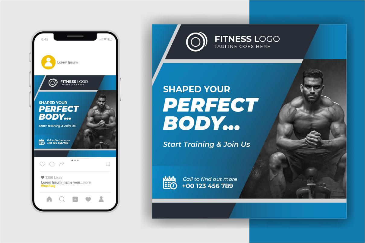 Gym & Fitness Social Media Post Template