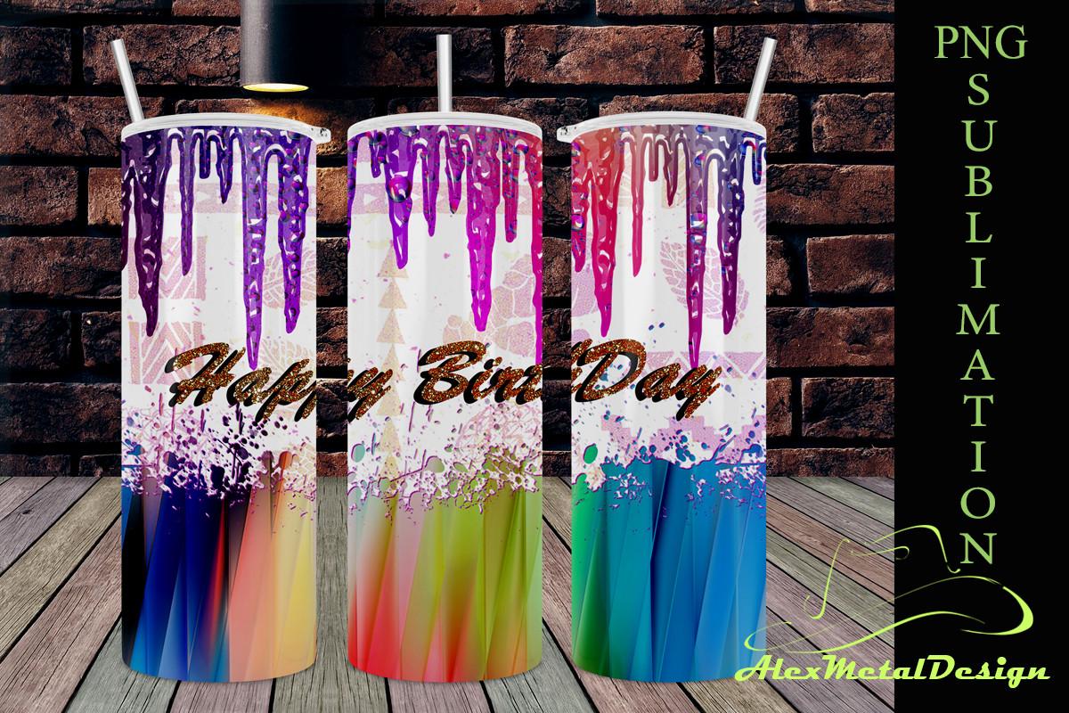 ็Happy Birthday Sublimation Tumbler