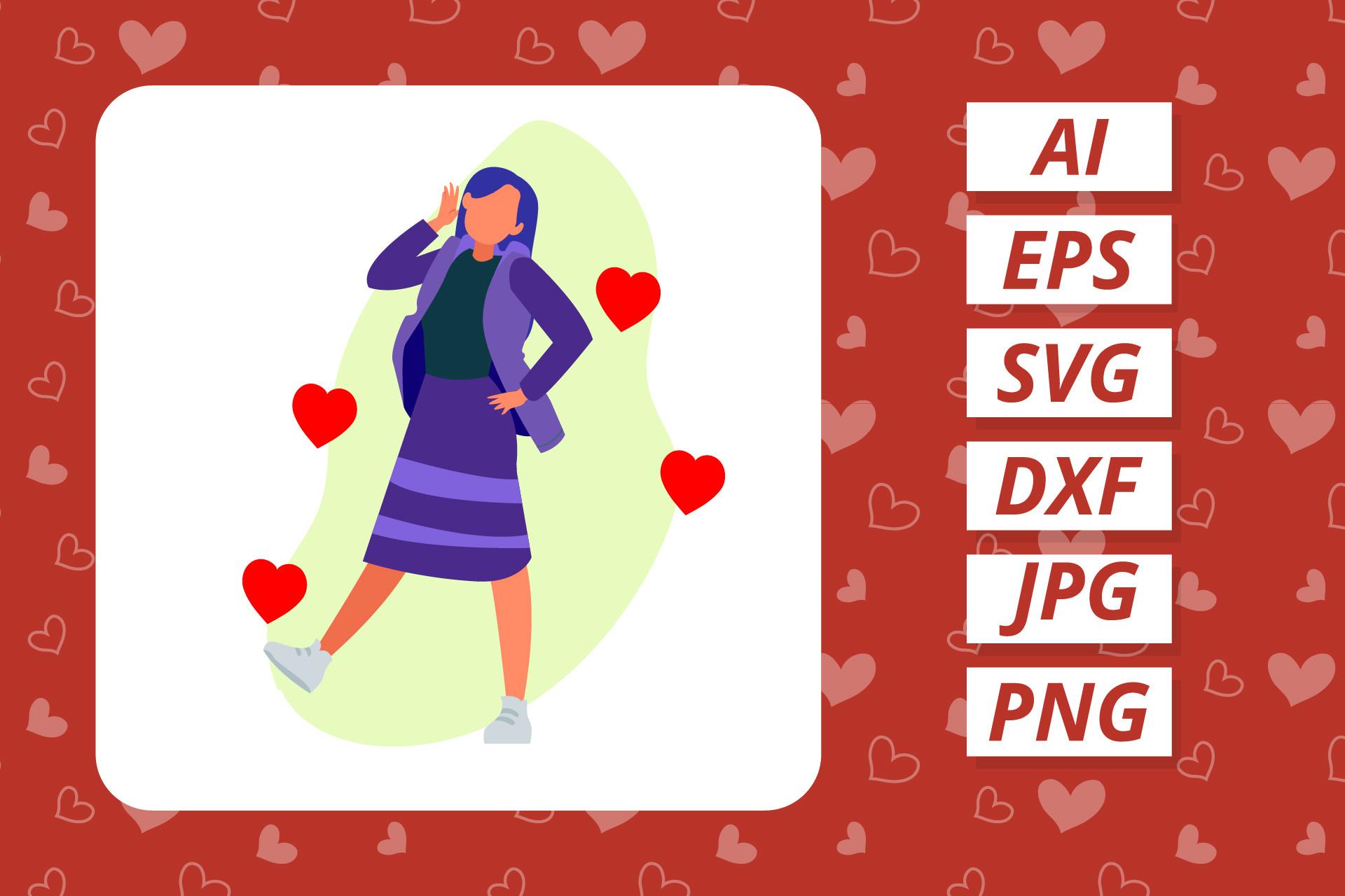 Valentine Girl with Cute Dress