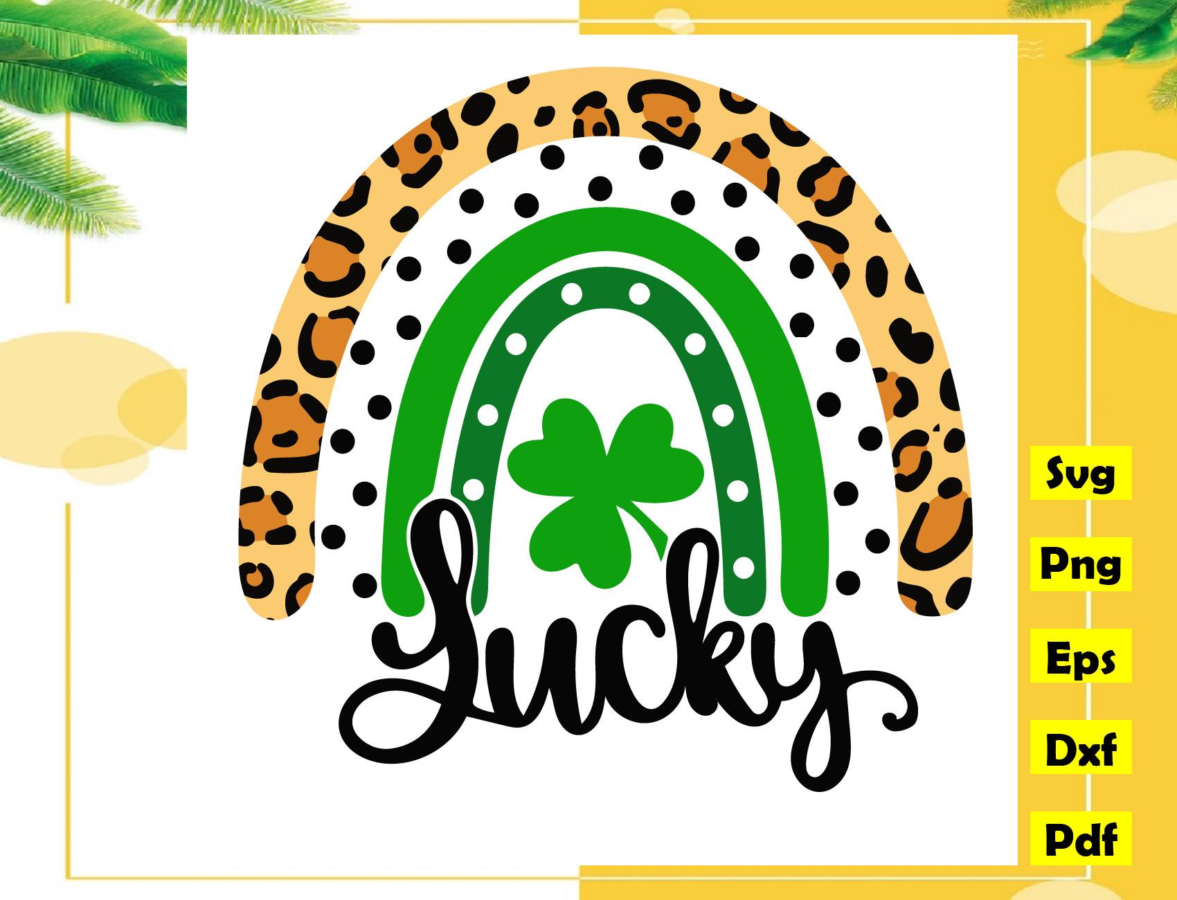 Lucky Leopard Rainbow Svg, Patrick's Svg