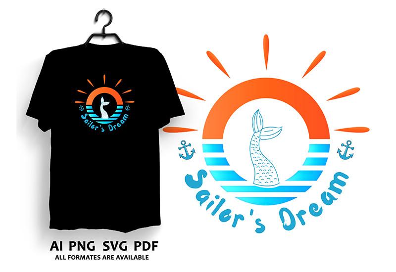 Sailors Dream Mermaid Finn T-shirt