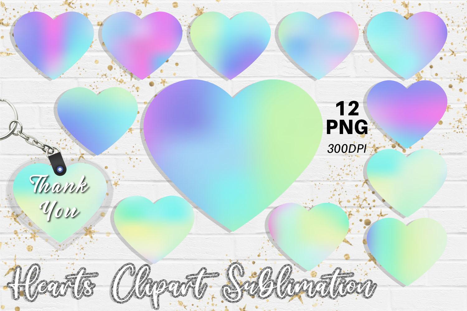 Hearts Sublimation Design Happy Color