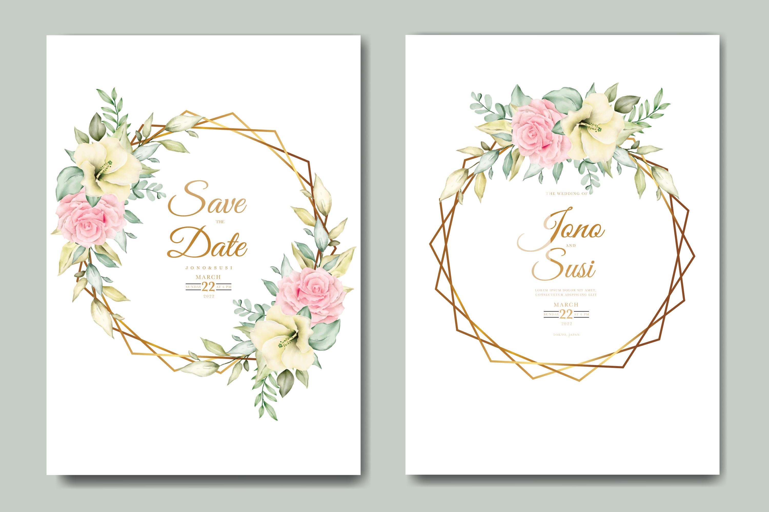 Greenery Wedding Invitation Card Leaves