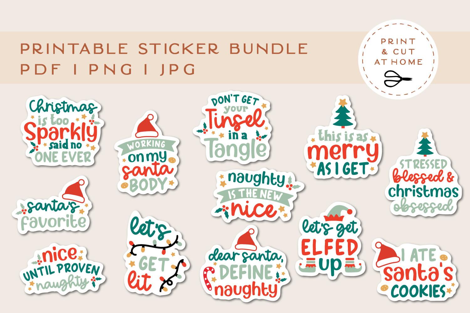 Sarcastic Christmas Stickers Printable