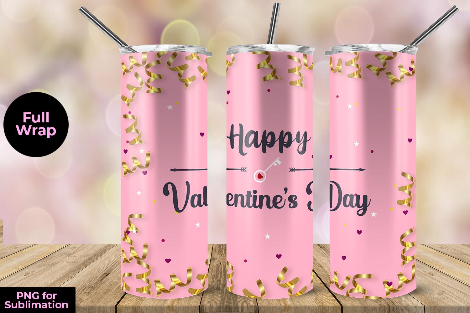 Happy Valentine's Skinny Tumbler Wrap Su