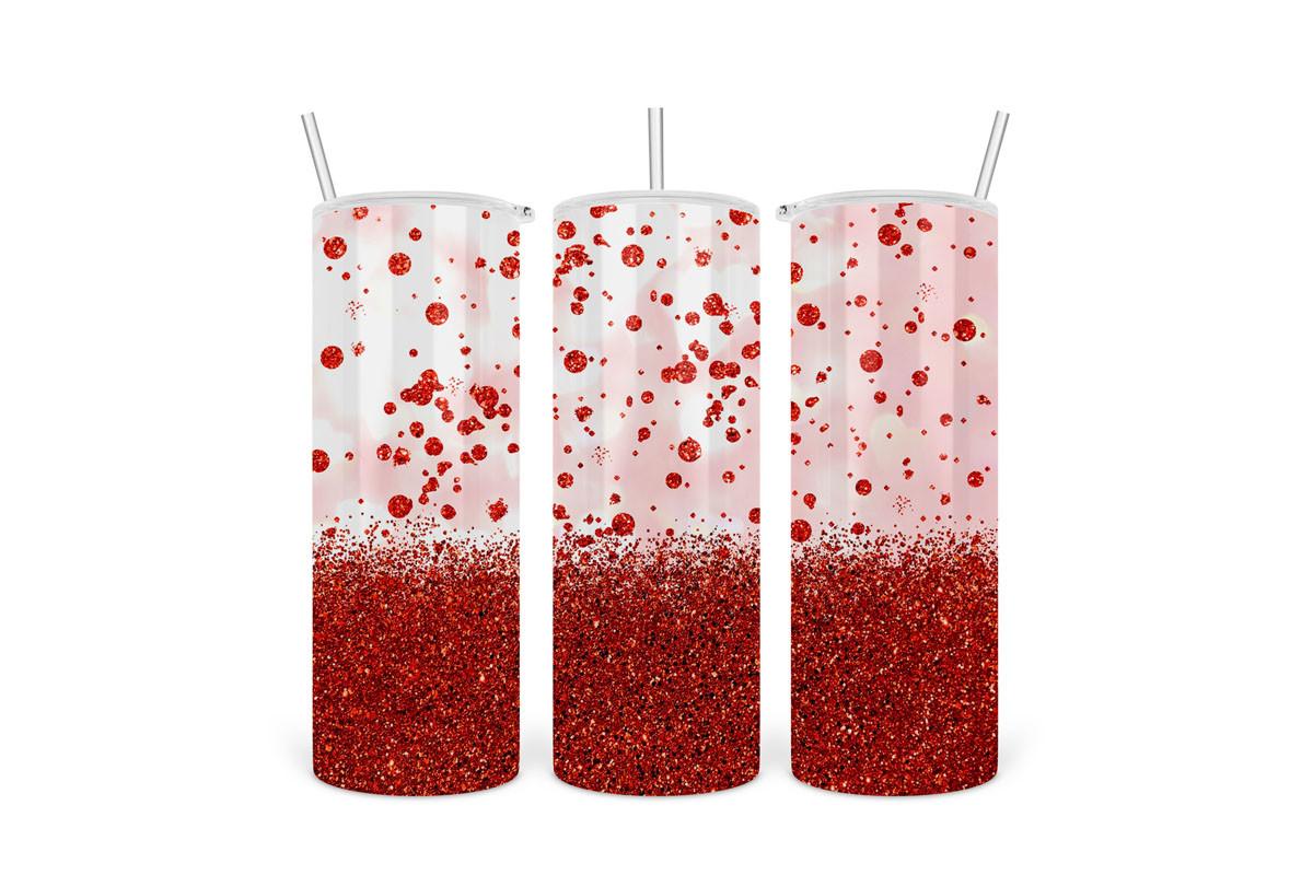 20oz Tumbler Red Glitter Valentine