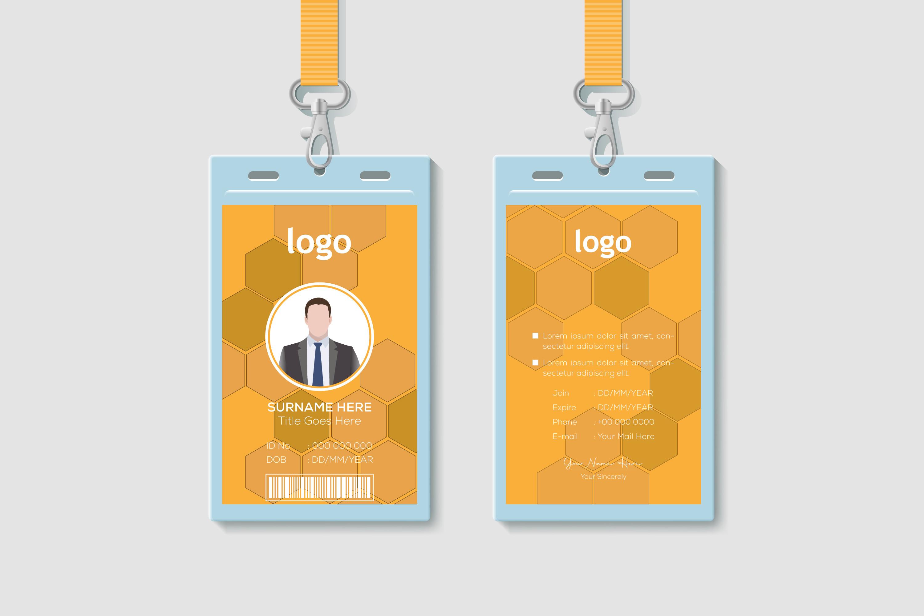 ID Card Design with Honeycomb Shape