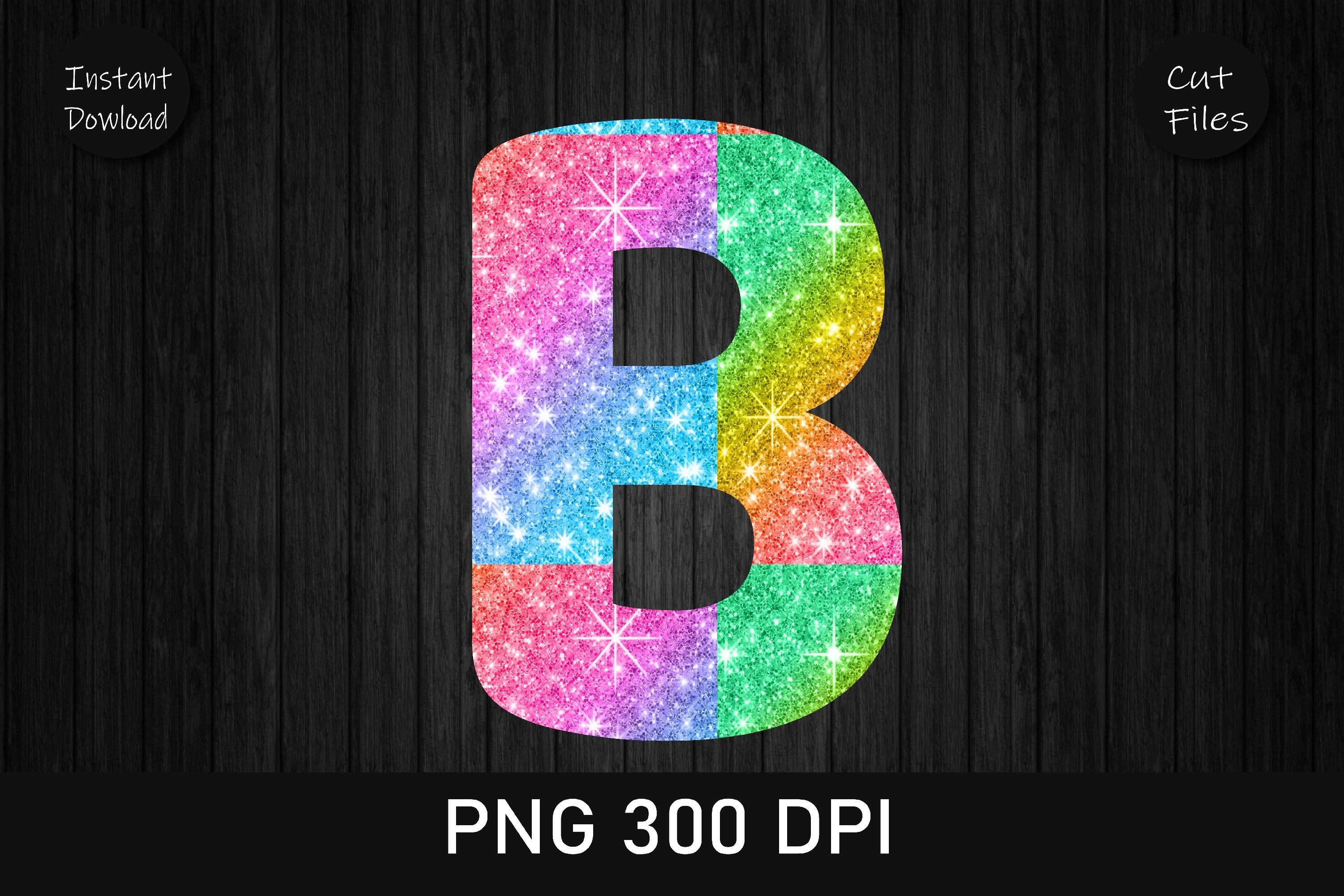 Disco Glitter Leopard Alphabet B
