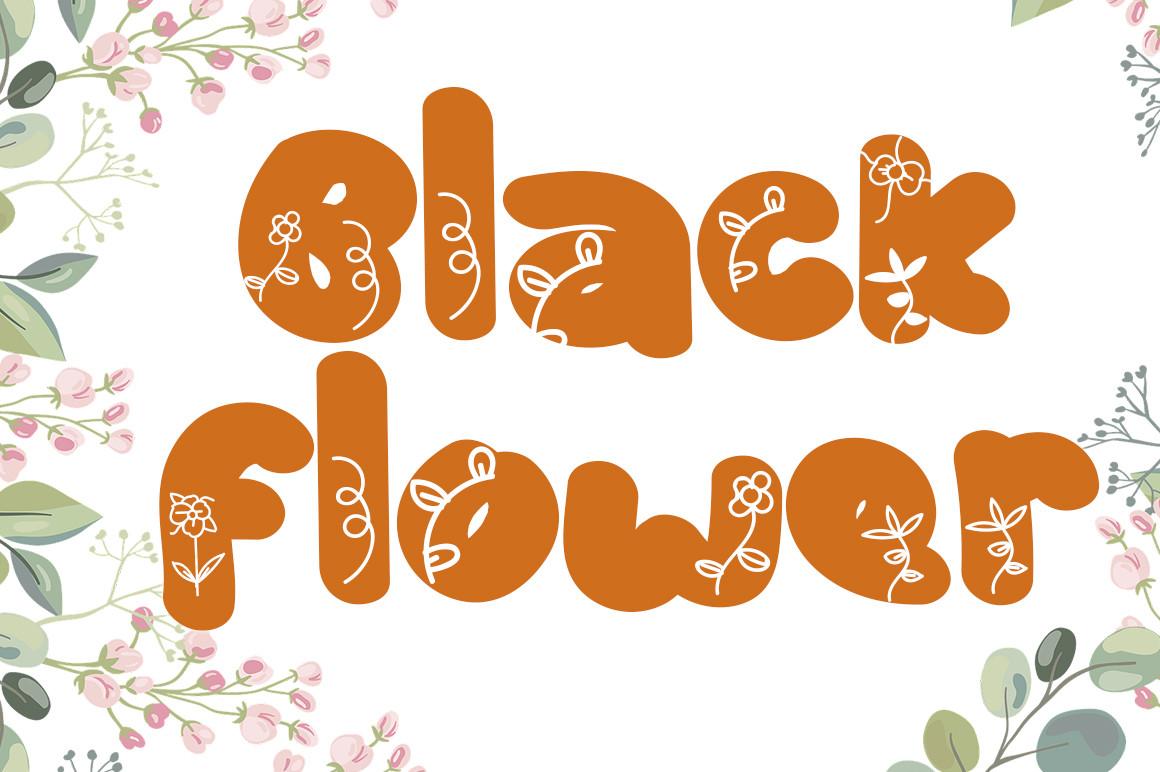 Black Flower Font