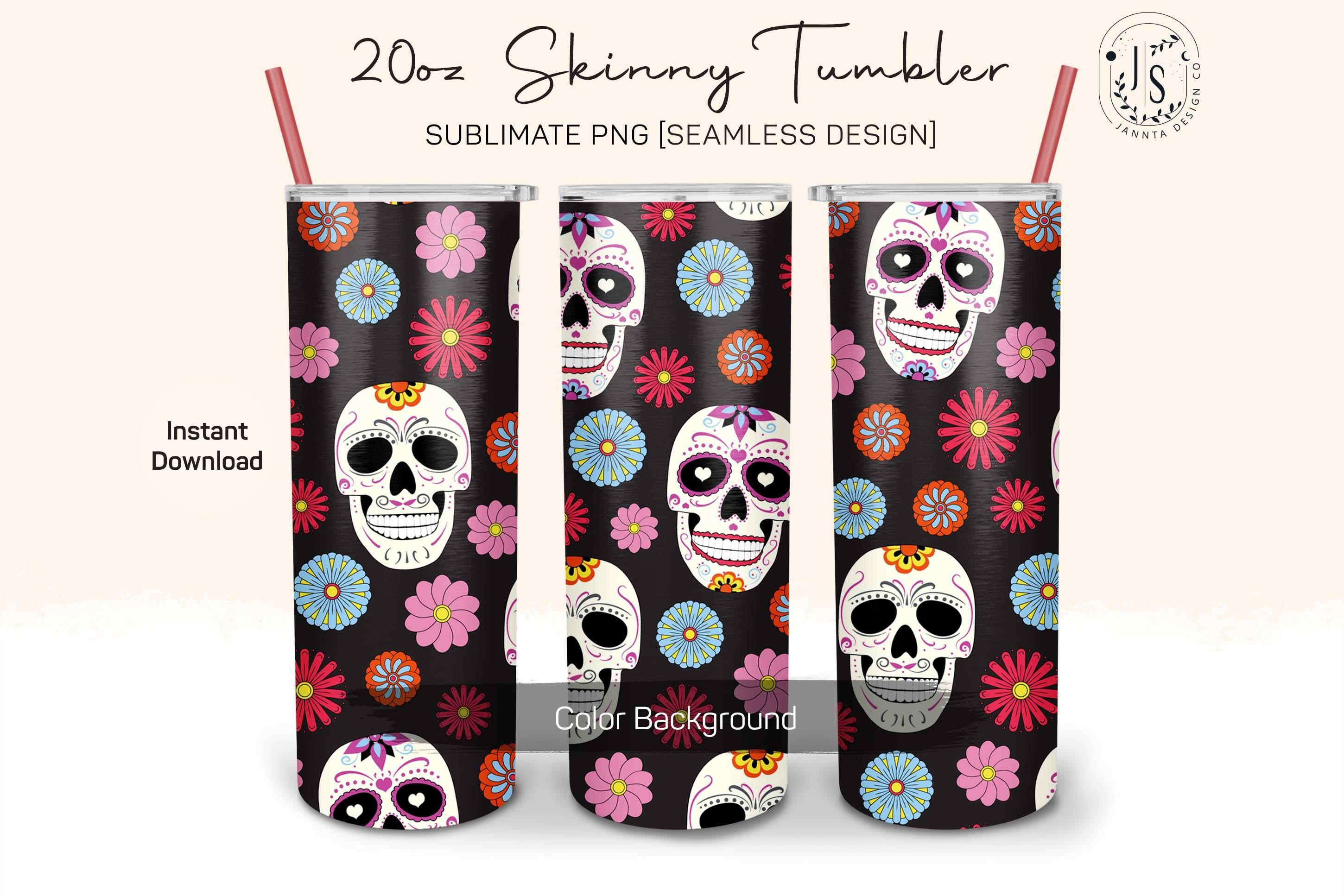 Sugar Skull and Flowers 20oz Sublimation