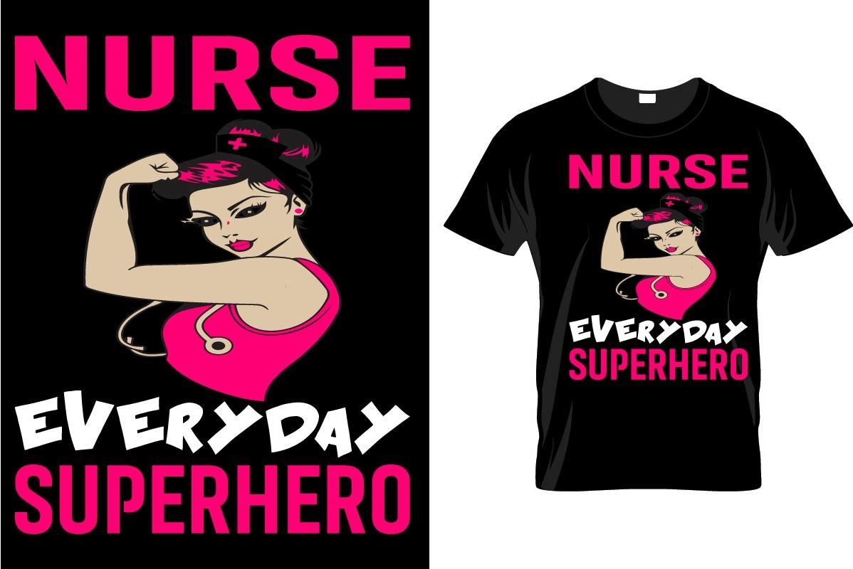 Nurse Typographic T-Shirt Design Vector