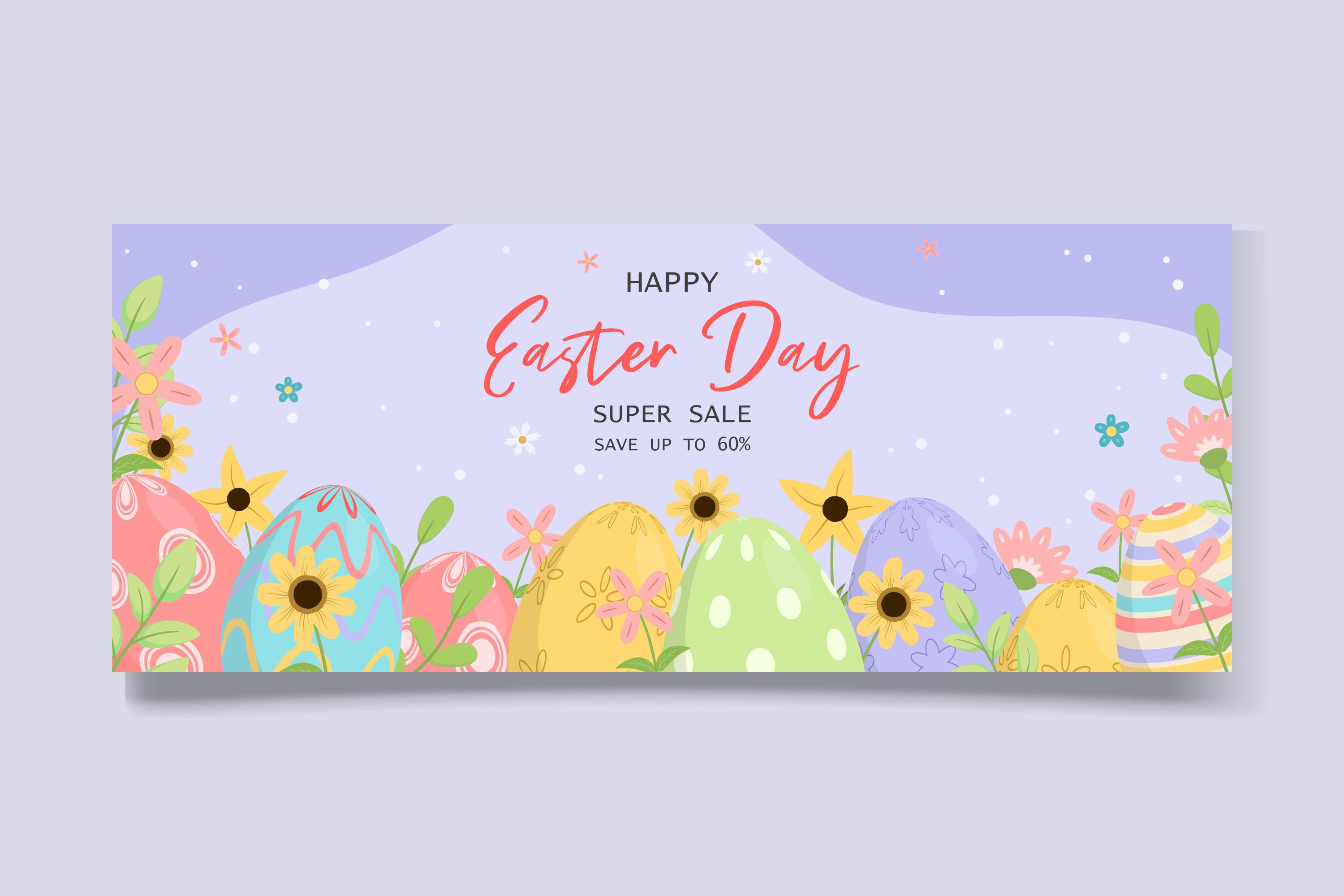 Easter Sale Horizontal Banner Template